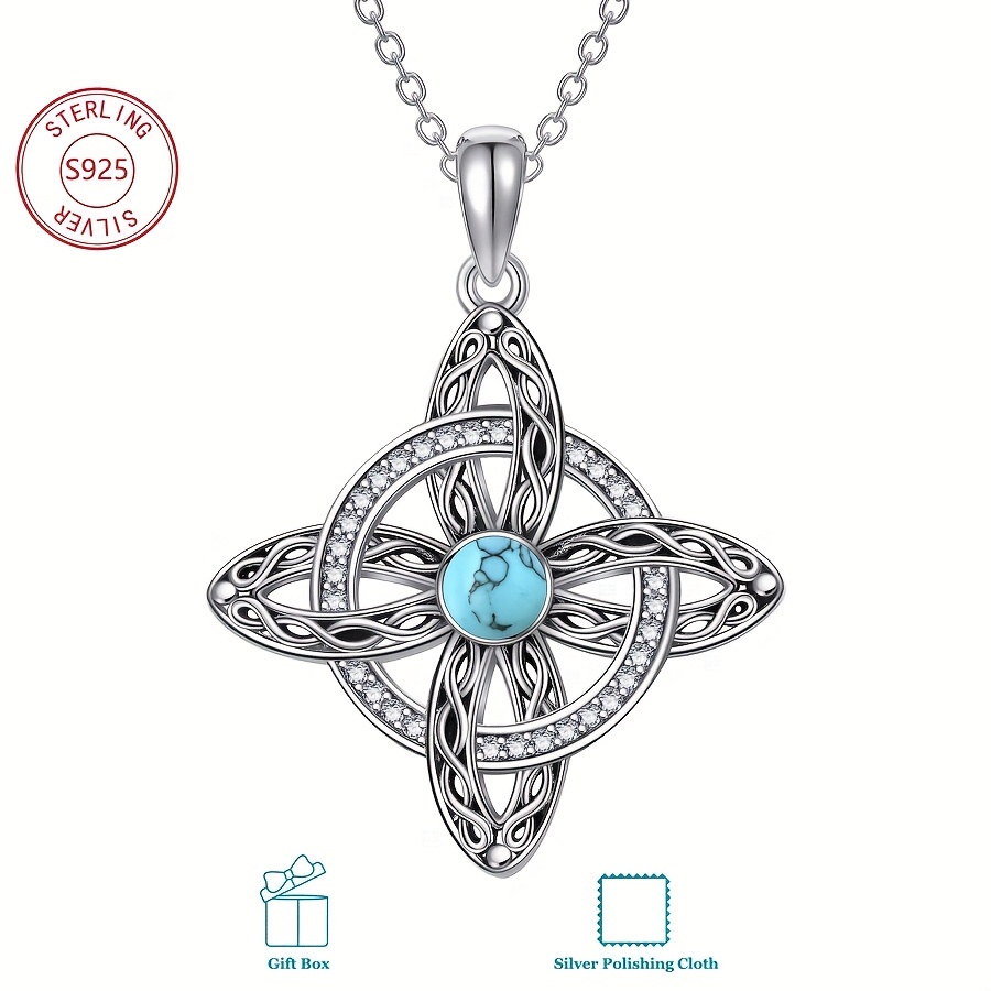 Women's 925 Sterling Silver Celtic Pendant Necklace
